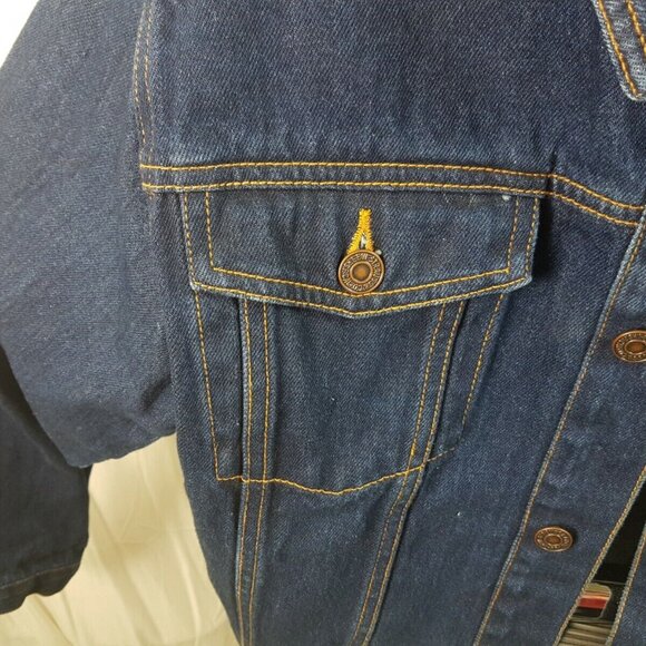 Levi's RED TAB Co Denim Jean Jacket Red Tab Youth Girls Size 14 / 18 Button Blue - Picture 5 of 9